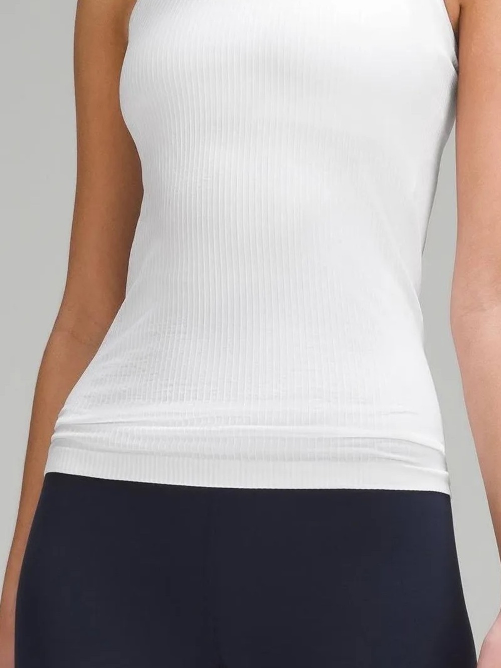 lululemon athletica White Ribbed Racerback Tank - Picture 2 of 4